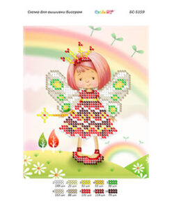 Broderie cu margele ZÂNĂ A5 dimenisune12,3x15,1 cm, 10 de culori, 852 margele