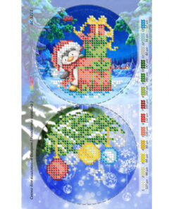 Broderie cu margele Jucărie de anul nou A5 dimenisune 12,3x15,1 cm, 13 de culori, 1,390 margele