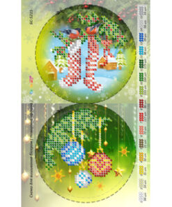 Broderie cu margele Jucării brad A5 dimenisune 12,3x15,1 cm, 15 de culori, 1,126 margele