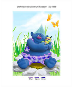 Broderie cu margele Animăluț A6 dimenisune 8,7x11,8 cm, 3 de culori, 151 margele