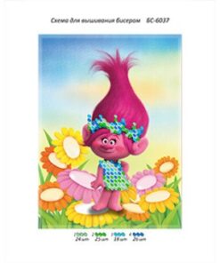 Broderie cu margele RozăA6 dimenisune 8,7x11,8 cm, 4 de culori, 93 margele