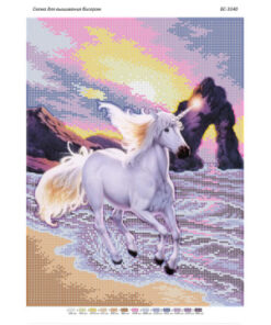 Broderie cu mărgele Unicorn A3 dimensiune 27x36 cm, 13 de culori, 13,422 mărgele.