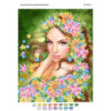 Broderie cu mărgele Fata cu flori A4 dimensiune 19x23 cm, 16 de culori, 3.848 mărgele.