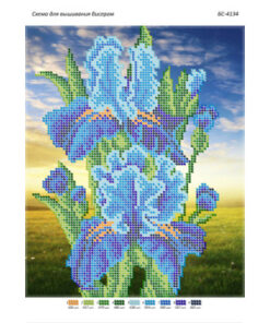 Broderie cu mărgele Irisi A4 dimensiune 19x23 cm, 9 de culori, 4.992 mărgele.