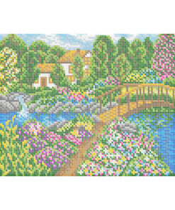 Broderie cu mărgele Peisaj vara A4 dimensiune 19x23 cm, 22 de culori, 8,820 mărgele.