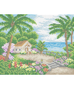 Broderie cu mărgele Pe malul mari A4 dimensiune 19x23 cm, 24 de culori, 8,820 mărgele.