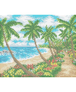 Broderie cu mărgele Mare vara A4 dimensiune 19x23 cm, 23 de culori, 8,820 mărgele.