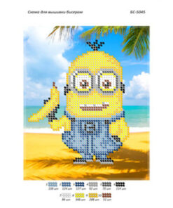 Broderie cu margele Minion A5 dimenisune12,3x15,1 cm, 10 de culori, 1,434 margele