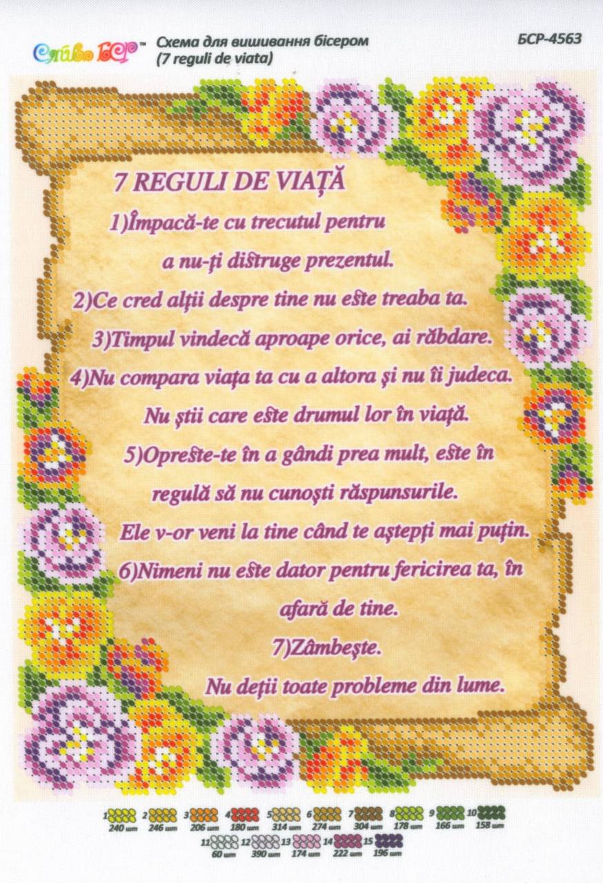Broderie I Reguli de Viata– format A4, 3.308 mărgele.