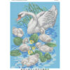 Broderie cu mărgele LEBADA CU PUI A3 dimensiune 27x36 cm, 17 de culori, 19.900 mărgele.