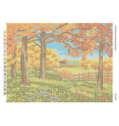 Broderie cu mărgele Toamnă A3 dimensiune 27x36 cm, 17 de culori, 19.900 mărgele.
