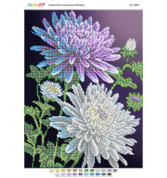 Broderie cu mărgele GHEORGHINE A3 dimensiune 27x36 cm, 22 de culori, 13.517 mărgele