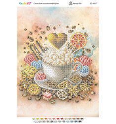Broderie cu mărgele Gustoșenie A3 dimensiune 27x36 cm, 25 de culori, 9.248 mărgele.