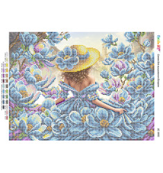 Broderie cu mărgele Domniță A3 dimensiune 27x36 cm, 22 de culori, 15.972 mărgele.