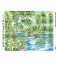 Broderie cu mărgele Liniștea verii A4 dimensiune 19x23 cm, 12 de culori,8.916 mărgele.