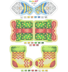 Broderie cu mărgele Jucărele de brad A4 dimensiune 19x23 cm.
