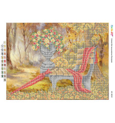 Broderie cu mărgele Natura A3 dimensiune 27x36 cm, 20 de culori, 11.360 mărgele.