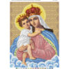 Broderie Madona cu pruncul – format A3, mărgele.
